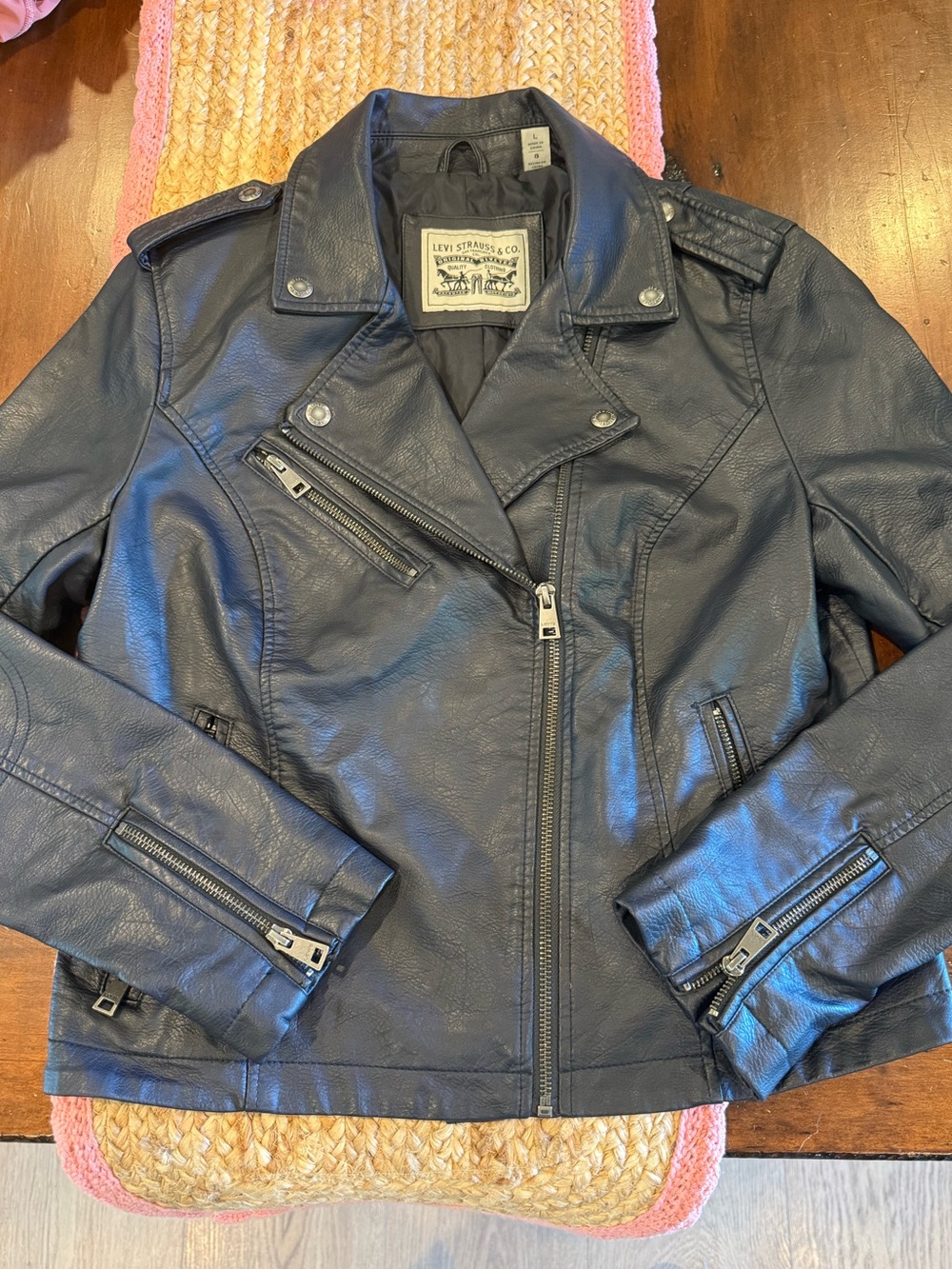 Levi's Black Faux Leather Asymmetric Moto Jacket